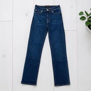 Quince Stretch High Rise Organic Cotton Jeans Dark Wash 24 Everyday Casual
